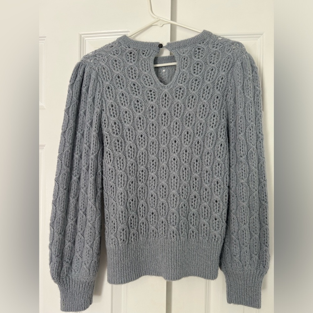 Balloon cable-knit sweater